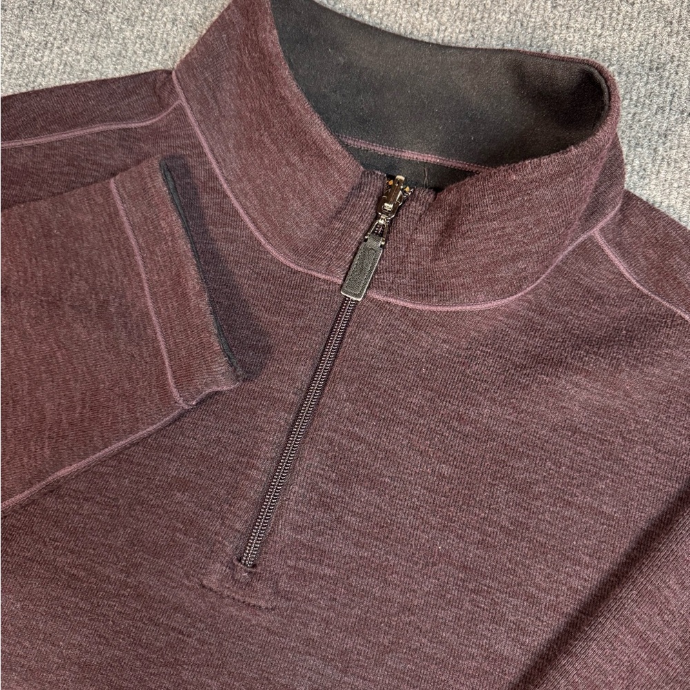 Jos A Bank Traveler Men's 1/4 Zip Pullover Sweater XXL Pima Cotton‎ Burgundy